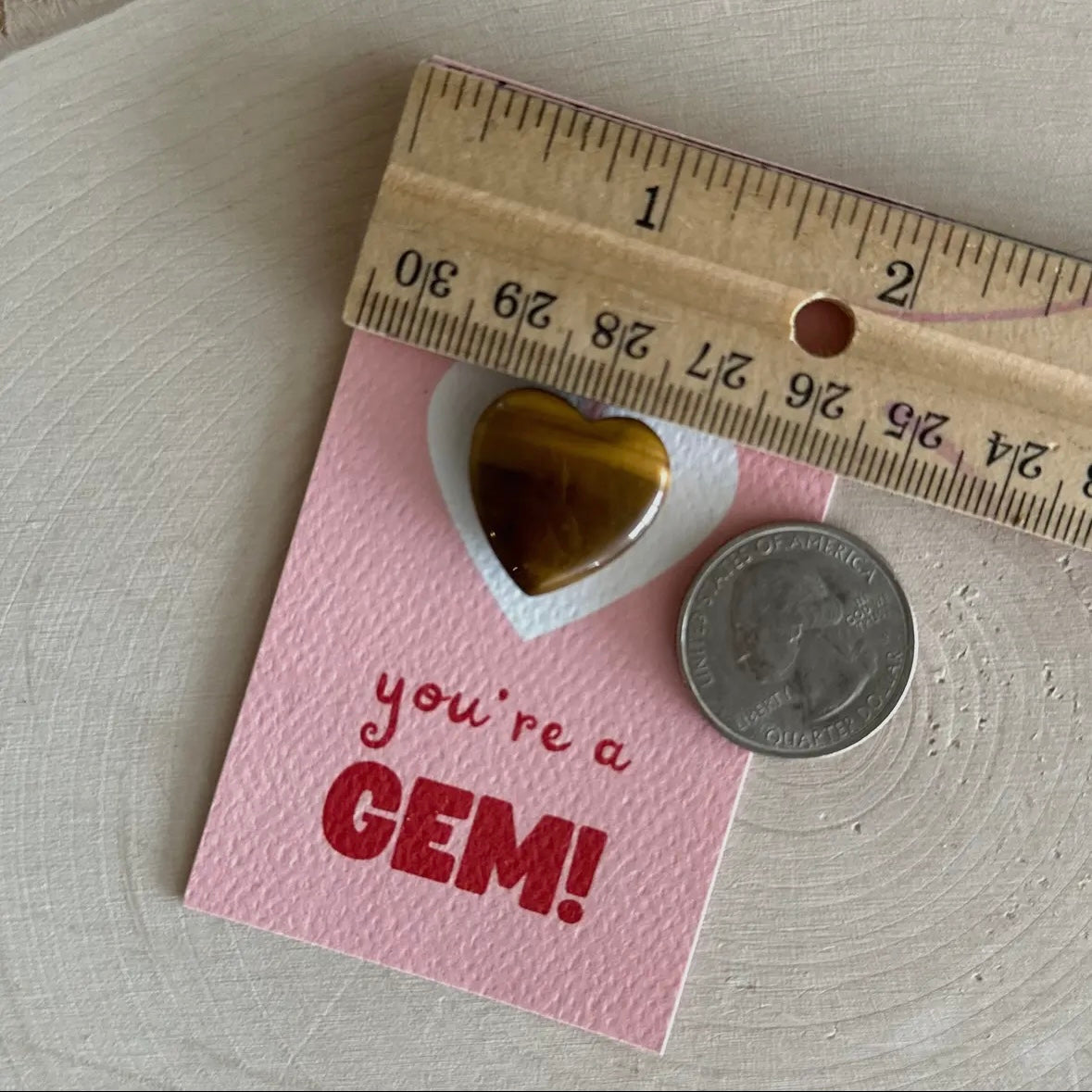 “You’re A Gem” Mini Heart Crystal Card