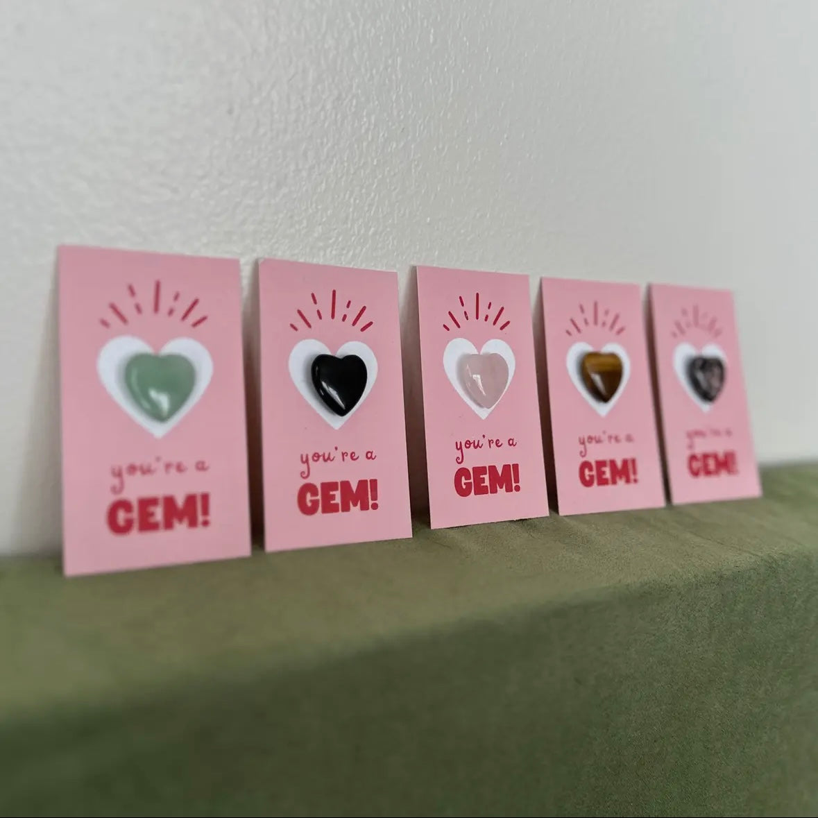 “You’re A Gem” Mini Heart Crystal Card
