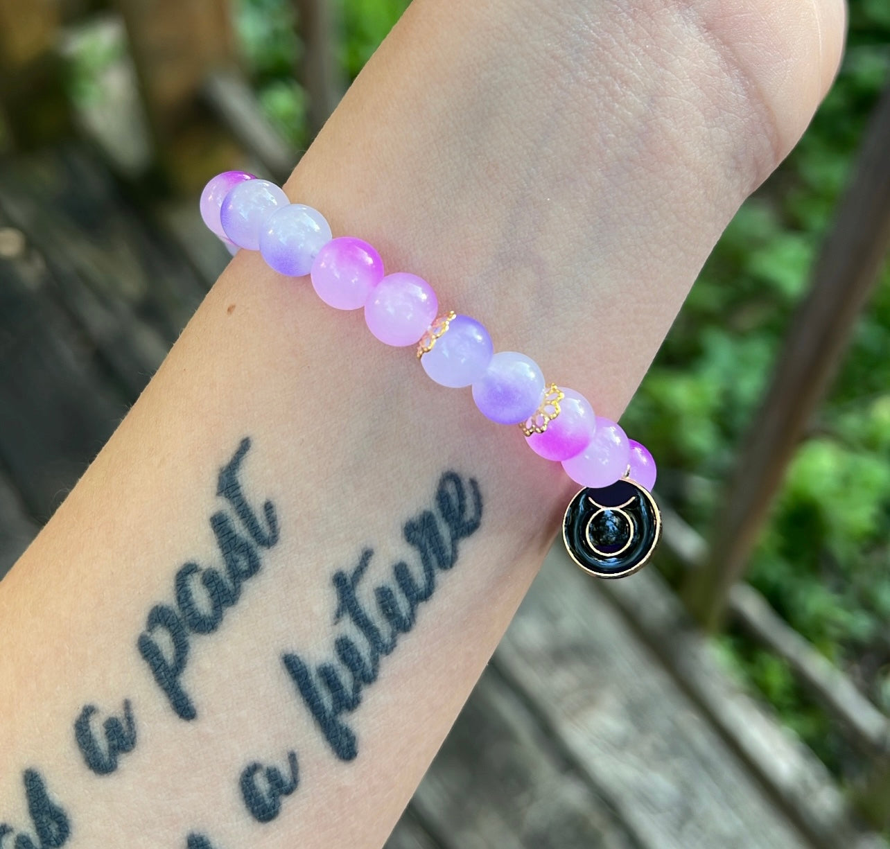 Purple Swirl Taurus Bracelet