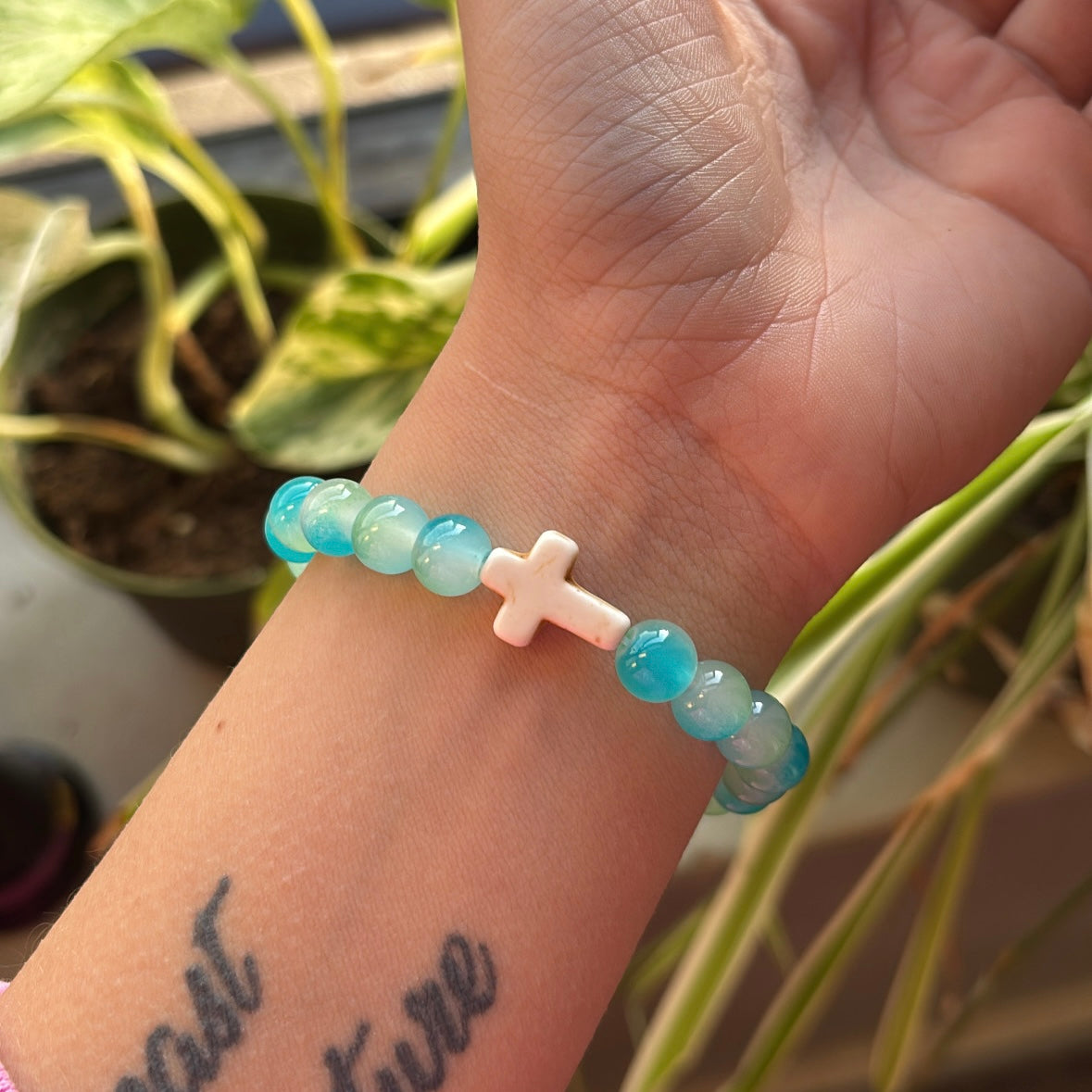 Ocean Eyes Cross Bracelet