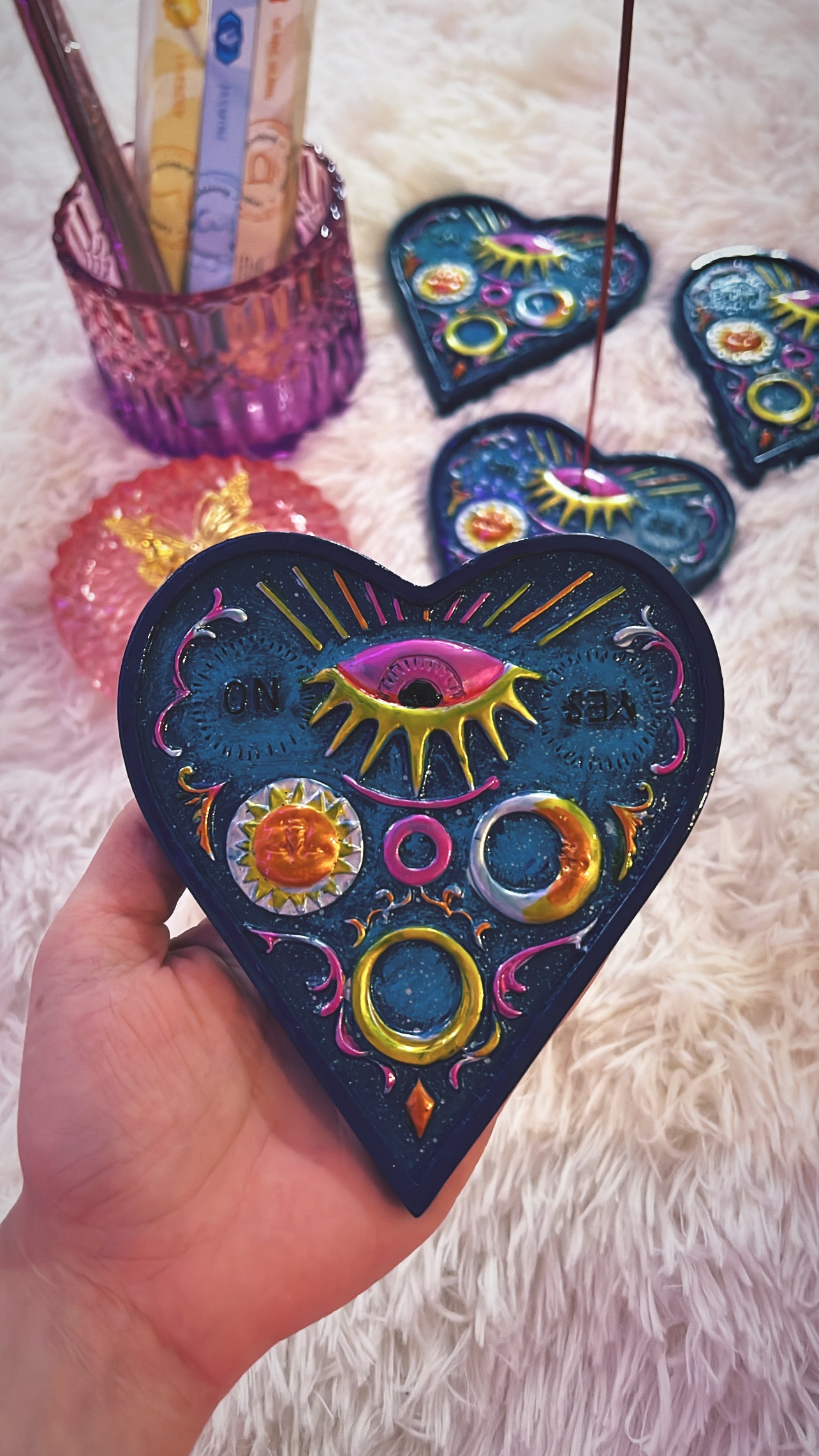 Ouija Heart Incense Burner (Flat)