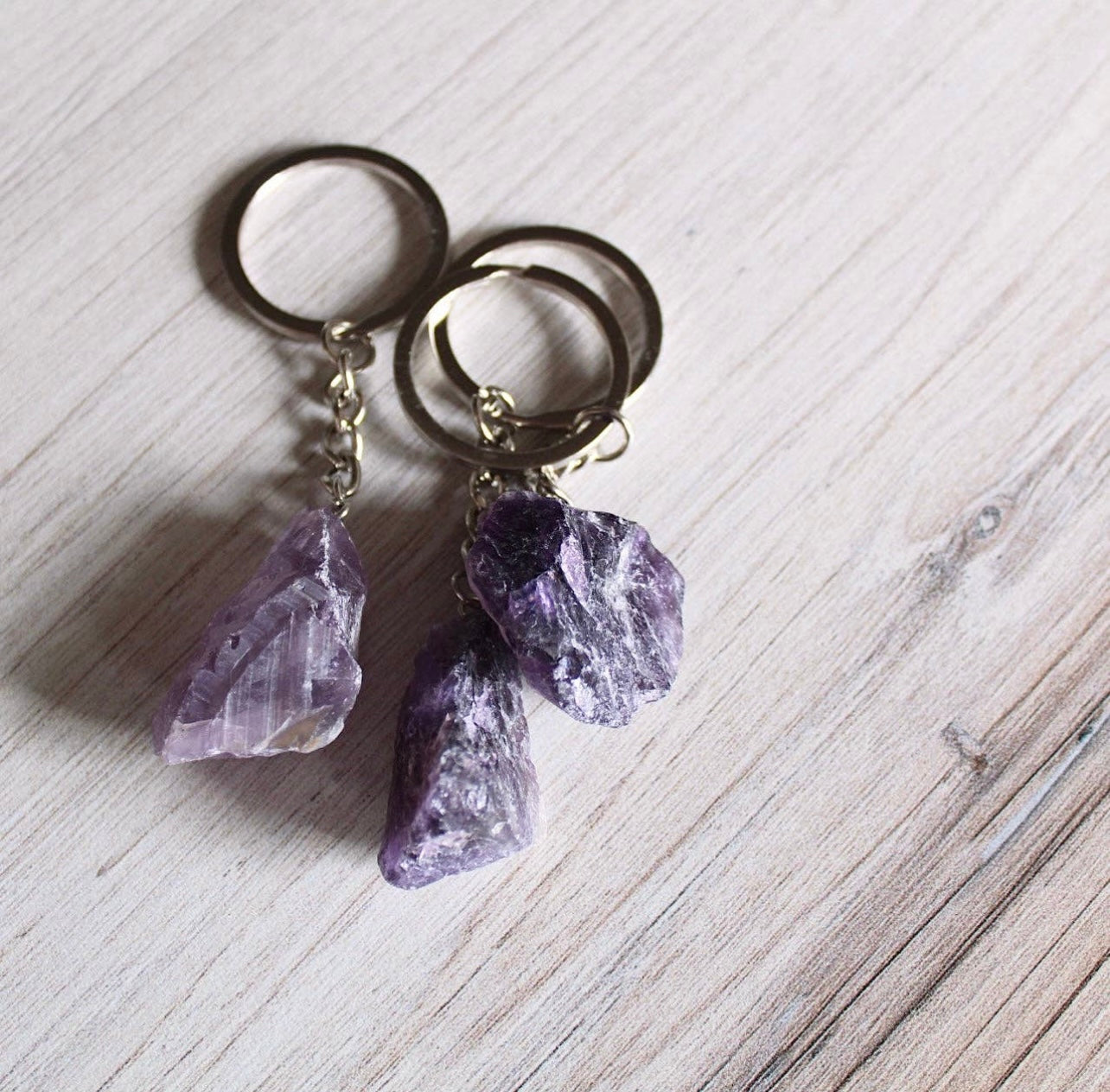 Raw Crystal Keychains