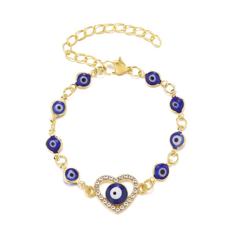 Evil Eye Heart Bracelet