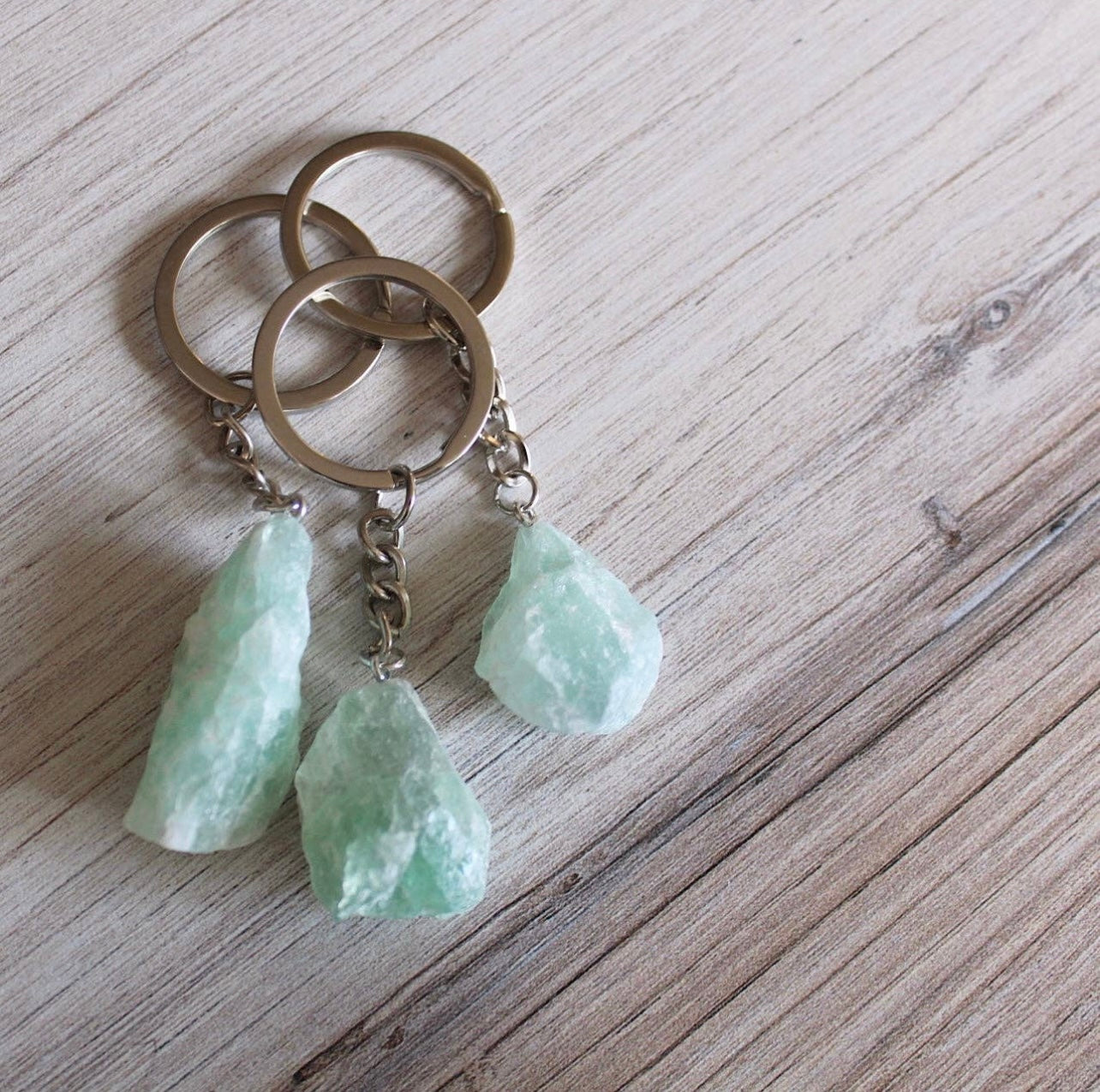 Raw Crystal Keychains