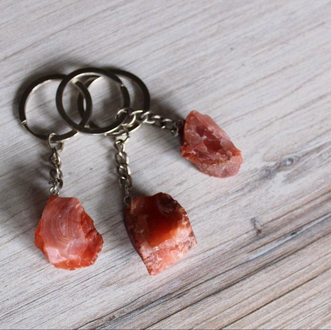 Raw Crystal Keychains